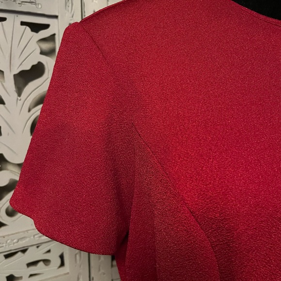 SCARLETT Daring dark red rose colored short sleeve semi formal maxi dress - Picture 7 of 11